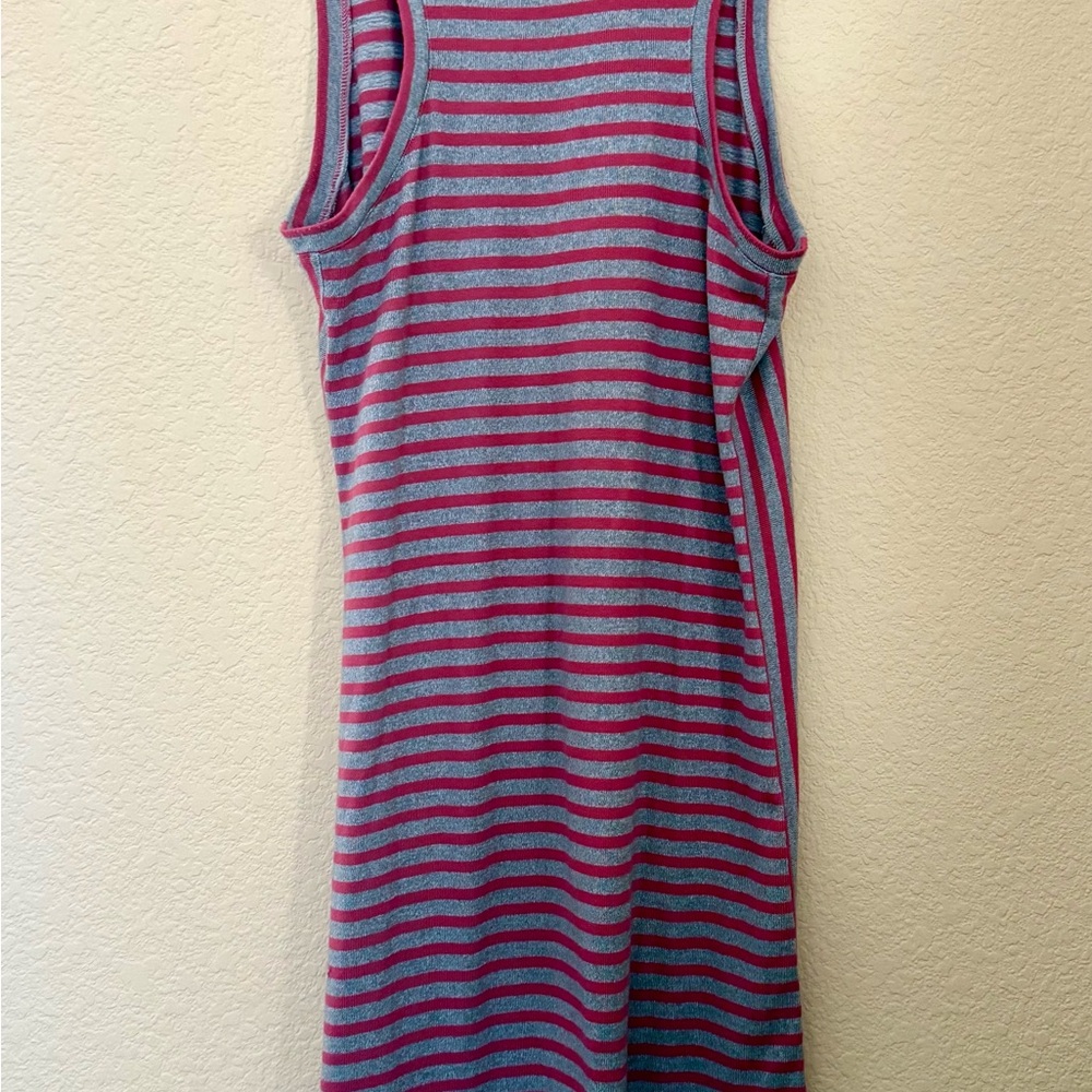 Jones New York Red and Gray Striped Dress
